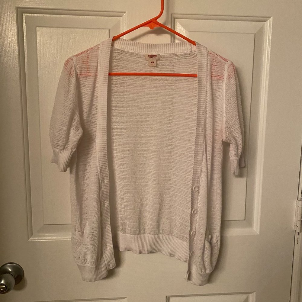 White Sort Sleeve Cardigan - M